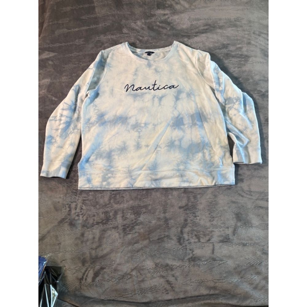 Men's Nautica Blue Tie Dye Sweatshirt XXL